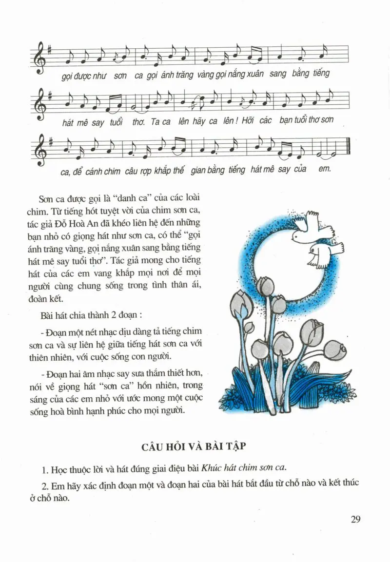 Tiết 11 Học hát : Bài Khúc hát chim sơn ca